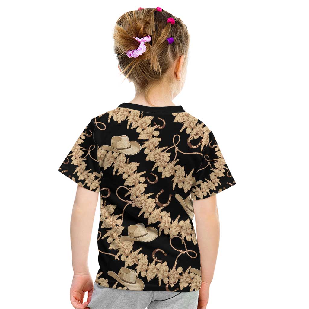 Vanuatu Cowboy Kid T Shirt Seamless Straw Hats Hibiscus - Polynesian Pride