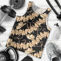 Vanuatu Cowboy Men Tank Top Seamless Straw Hats Hibiscus - Polynesian Pride