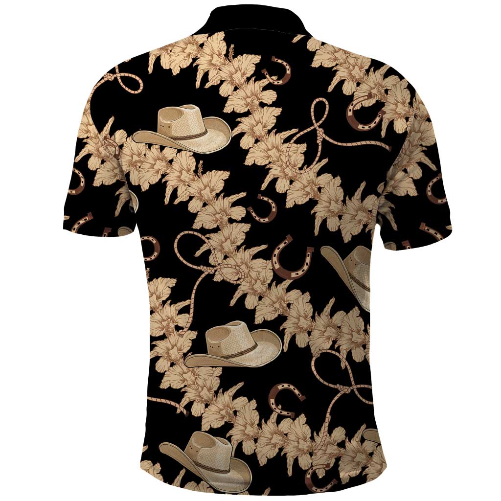 Vanuatu Cowboy Polo Shirt Seamless Straw Hats Hibiscus - Polynesian Pride