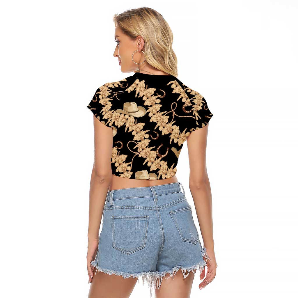 Vanuatu Cowboy Raglan Cropped T Shirt Seamless Straw Hats Hibiscus - Polynesian Pride