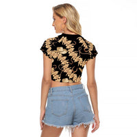Vanuatu Cowboy Raglan Cropped T Shirt Seamless Straw Hats Hibiscus - Polynesian Pride
