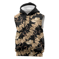Vanuatu Cowboy Sleeveless Hoodie Seamless Straw Hats Hibiscus - Polynesian Pride