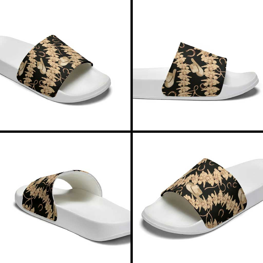 Vanuatu Cowboy Slide Sandals Seamless Straw Hats Hibiscus - Polynesian Pride