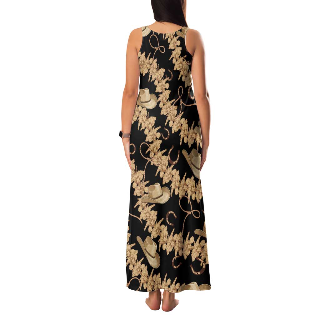 Vanuatu Cowboy Tank Maxi Dress Seamless Straw Hats Hibiscus - Polynesian Pride