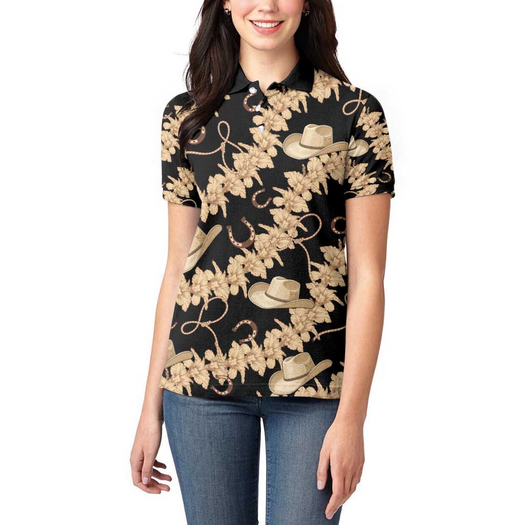 Vanuatu Cowboy Women Polo Shirt Seamless Straw Hats Hibiscus - Polynesian Pride
