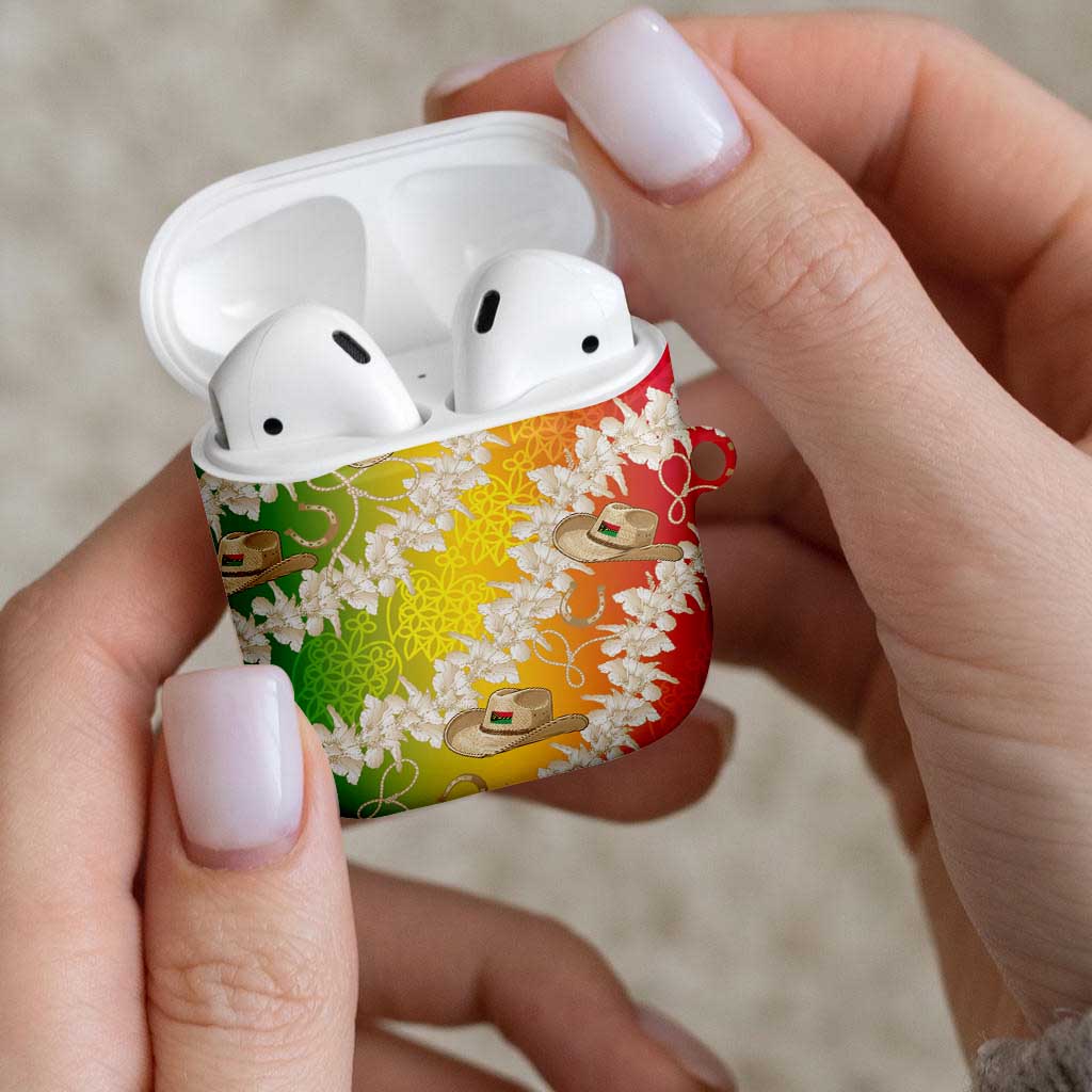 Vanuatu Cowboy AirPods Case Straw Hats Hibiscus With Sand Drawing - Polynesian Pride