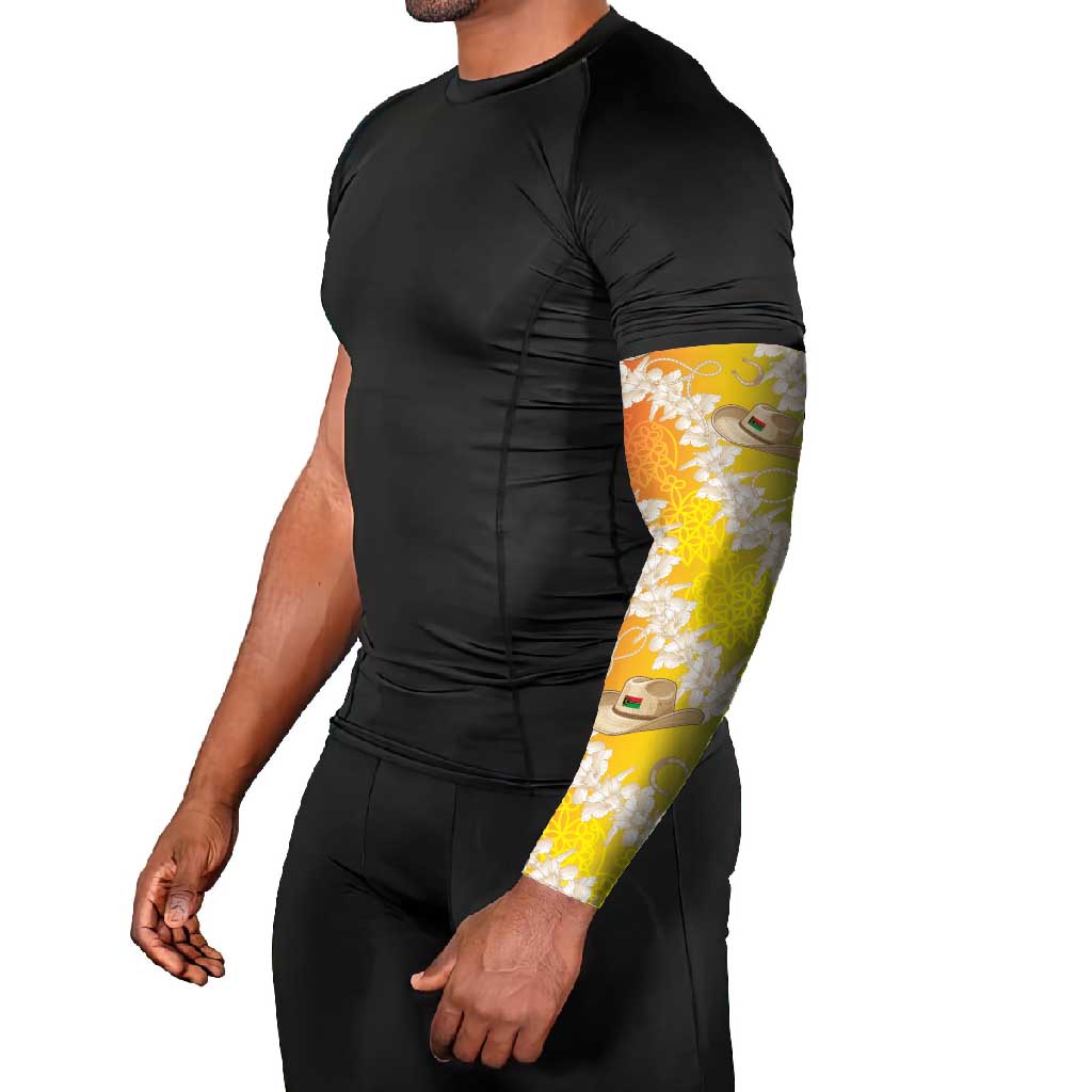 Vanuatu Cowboy Arm Sleeves Straw Hats Hibiscus With Sand Drawing - Polynesian Pride