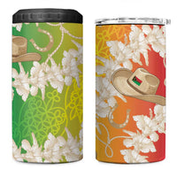 Vanuatu Cowboy 4 in 1 Can Cooler Tumbler Straw Hats Hibiscus With Sand Drawing LT14 One Size: 16 oz Reggae - Polynesian Pride