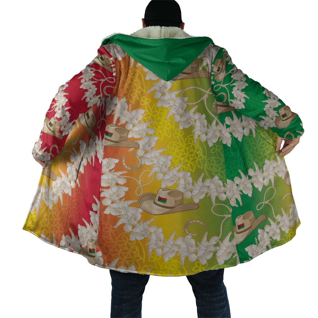Vanuatu Cowboy Cloak Straw Hats Hibiscus With Sand Drawing - Polynesian Pride