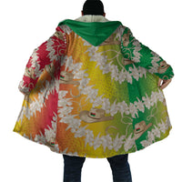 Vanuatu Cowboy Cloak Straw Hats Hibiscus With Sand Drawing - Polynesian Pride