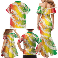 Vanuatu Cowboy Family Matching Mermaid Dress and Hawaiian Shirt Straw Hats Hibiscus With Sand Drawing LT14 - Polynesian Pride