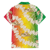 Vanuatu Cowboy Family Matching Off Shoulder Short Dress and Hawaiian Shirt Straw Hats Hibiscus With Sand Drawing LT14 - Polynesian Pride