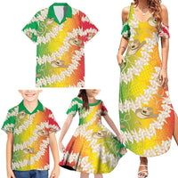 Vanuatu Cowboy Family Matching Summer Maxi Dress and Hawaiian Shirt Straw Hats Hibiscus With Sand Drawing LT14 - Polynesian Pride