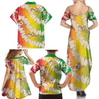 Vanuatu Cowboy Family Matching Summer Maxi Dress and Hawaiian Shirt Straw Hats Hibiscus With Sand Drawing LT14 - Polynesian Pride