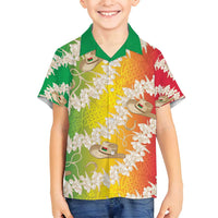 Vanuatu Cowboy Family Matching Summer Maxi Dress and Hawaiian Shirt Straw Hats Hibiscus With Sand Drawing LT14 Son's Shirt Reggae - Polynesian Pride