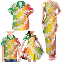 Vanuatu Cowboy Family Matching Tank Maxi Dress and Hawaiian Shirt Straw Hats Hibiscus With Sand Drawing LT14 - Polynesian Pride