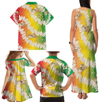 Vanuatu Cowboy Family Matching Tank Maxi Dress and Hawaiian Shirt Straw Hats Hibiscus With Sand Drawing LT14 - Polynesian Pride