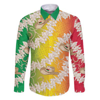 Vanuatu Cowboy Family Matching Tank Maxi Dress and Hawaiian Shirt Straw Hats Hibiscus With Sand Drawing LT14 Dad's Shirt - Long Sleeve Reggae - Polynesian Pride