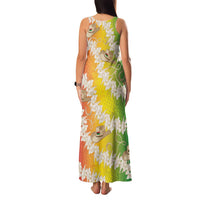 Vanuatu Cowboy Family Matching Tank Maxi Dress and Hawaiian Shirt Straw Hats Hibiscus With Sand Drawing LT14 - Polynesian Pride