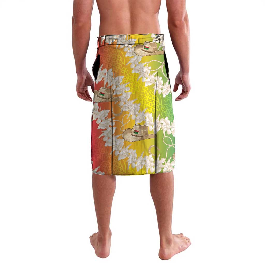 Vanuatu Cowboy Lavalava Straw Hats Hibiscus With Sand Drawing - Polynesian Pride
