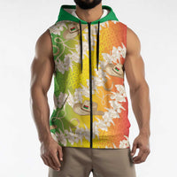 Vanuatu Cowboy Sleeveless Zip Hoodie Straw Hats Hibiscus With Sand Drawing LT14 - Polynesian Pride