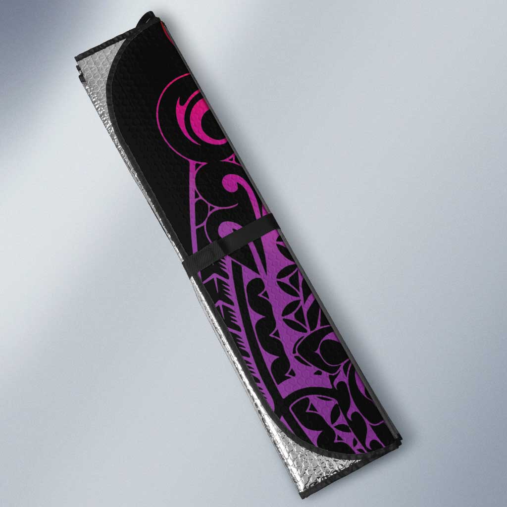 Vanuatu Boar Cowboy Auto Sun Shade Tusk Gradient Polynesian Pattern - Polynesian Pride