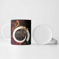 Vanuatu Boar Cowboy Ceramic Mug Tusk Gradient Polynesian Pattern - Polynesian Pride