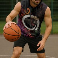 Vanuatu Boar Cowboy Sleeveless Hoodie Tusk Gradient Polynesian Pattern LT14 - Polynesian Pride