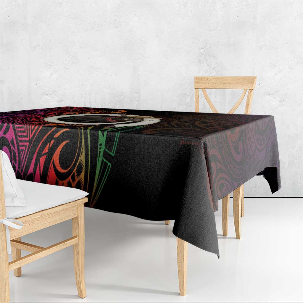Vanuatu Boar Cowboy Tablecloth Tusk Gradient Polynesian Pattern - Polynesian Pride