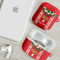 Mate Ma'a Tonga Rugby Custom AirPods Case Tongan Kahoa Lei Ngatu Pattern Red LT14 - Polynesian Pride