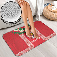 Mate Ma'a Tonga Rugby Custom Bathroom Set Tongan Kahoa Lei Ngatu Pattern Red LT14 - Polynesian Pride