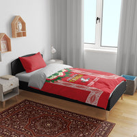 Mate Ma'a Tonga Rugby Custom Bedding Set Tongan Kahoa Lei Ngatu Pattern Red LT14 - Polynesian Pride