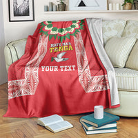 Mate Ma'a Tonga Rugby Custom Blanket Tongan Kahoa Lei Ngatu Pattern Red LT14 Red - Polynesian Pride