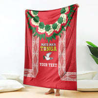 Mate Ma'a Tonga Rugby Custom Blanket Tongan Kahoa Lei Ngatu Pattern Red LT14 - Polynesian Pride