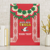 Mate Ma'a Tonga Rugby Custom Canvas Wall Art Tongan Kahoa Lei Ngatu Pattern Red LT14 Without Frame Red - Polynesian Pride