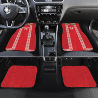 Mate Ma'a Tonga Rugby Custom Car Mats Tongan Kahoa Lei Ngatu Pattern Red LT14 Set 4pcs Red - Polynesian Pride