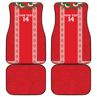Mate Ma'a Tonga Rugby Custom Car Mats Tongan Kahoa Lei Ngatu Pattern Red LT14 - Polynesian Pride
