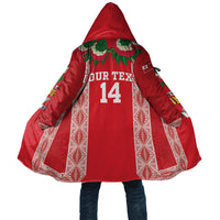 Mate Ma'a Tonga Rugby Custom Cloak Tongan Kahoa Lei Ngatu Pattern Red LT14 Unisex Red - Polynesian Pride