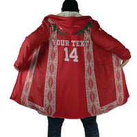 Mate Ma'a Tonga Rugby Custom Cloak Tongan Kahoa Lei Ngatu Pattern Red LT14 - Polynesian Pride