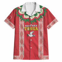 Mate Ma'a Tonga Rugby Custom Hawaiian Shirt Tongan Kahoa Lei Ngatu Pattern Red LT14 Red - Polynesian Pride