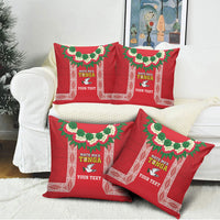 Mate Ma'a Tonga Rugby Custom Pillow Cover Tongan Kahoa Lei Ngatu Pattern Red LT14 - Polynesian Pride