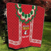 Mate Ma'a Tonga Rugby Custom Quilt Tongan Kahoa Lei Ngatu Pattern Red LT14 - Polynesian Pride