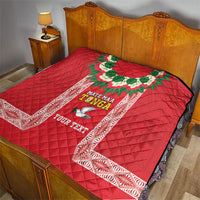 Mate Ma'a Tonga Rugby Custom Quilt Tongan Kahoa Lei Ngatu Pattern Red LT14 - Polynesian Pride