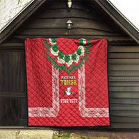 Mate Ma'a Tonga Rugby Custom Quilt Tongan Kahoa Lei Ngatu Pattern Red LT14 - Polynesian Pride