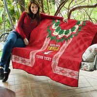 Mate Ma'a Tonga Rugby Custom Quilt Tongan Kahoa Lei Ngatu Pattern Red LT14 - Polynesian Pride