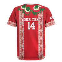 Mate Ma'a Tonga Rugby Custom Rugby Jersey Tongan Kahoa Lei Ngatu Pattern Red LT14 - Polynesian Pride