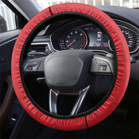 Mate Ma'a Tonga Rugby Steering Wheel Cover Tongan Kahoa Lei Ngatu Pattern Red LT14 - Polynesian Pride