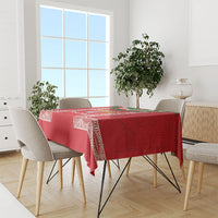 Mate Ma'a Tonga Rugby Custom Tablecloth Tongan Kahoa Lei Ngatu Pattern Red LT14 - Polynesian Pride