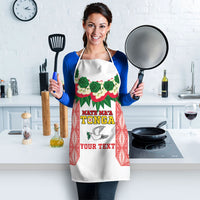Mate Ma'a Tonga Rugby Custom Apron Tongan Kahoa Lei Ngatu Pattern White LT14 - Polynesian Pride