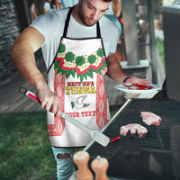 Mate Ma'a Tonga Rugby Custom Apron Tongan Kahoa Lei Ngatu Pattern White LT14 - Polynesian Pride